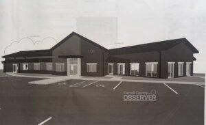 Architectural drawing of planned Carroll County 911 office in Huntingdon, Tennessee.