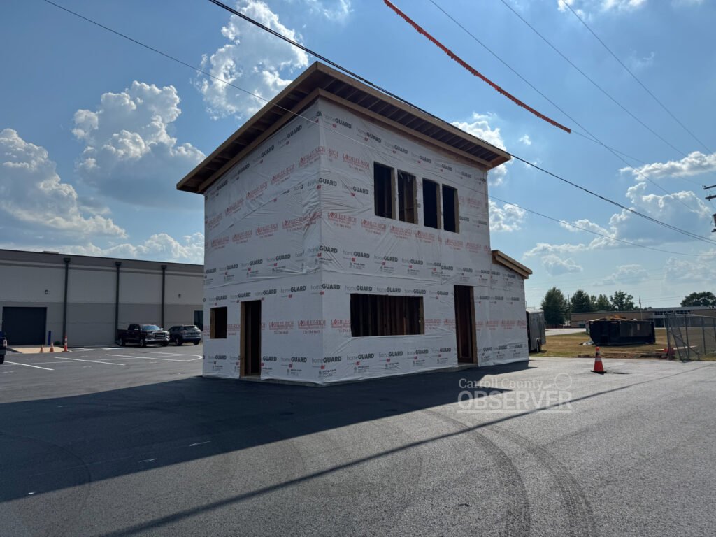 New baseball press box under construction at Huntingdon High School, discussed during the Huntingdon Special School District board meeting, Carroll County, Tennessee. Photo by Jesse Joseph/Carroll County Observer