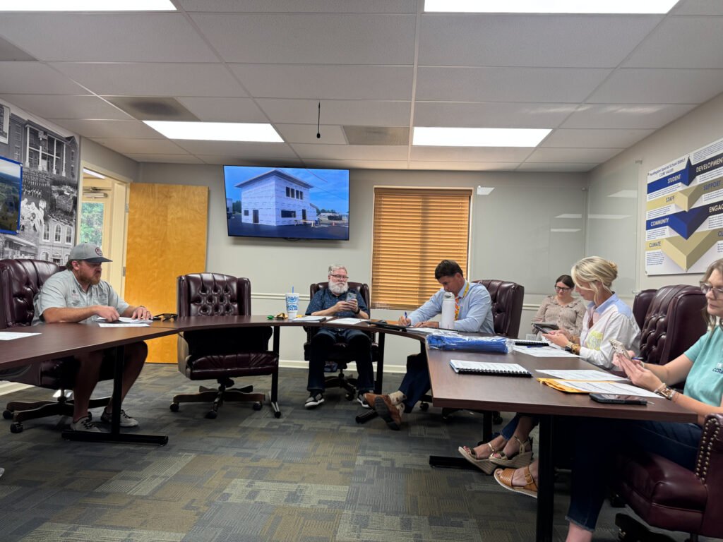 Huntingdon Special School District board meeting, August 20, 2025, with discussion of enrollment growth and facility upgrades, Huntingdon, Tennessee. Photo by Jesse Joseph/Carroll County Observer