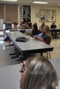Carroll County Technical Center students listening during a presentation by U.S. Secret Service Special Agent Charles Pankenier. Photo courtesy Carroll County Technical Center / Carroll County Observer.