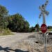 The Harris Road railroad crossing in Carroll County, Tennessee, where multiple fatal accidents have occurred in recent weeks, shown with only a stop sign and crossbuck marker, without lights or gates for added safety. Photo by Jesse Joseph/Carroll County Observer.