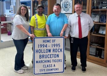 1995 Championship Sign Presented to Hollow Rock-Bruceton Band Director