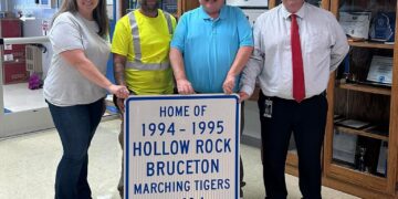 1995 Championship Sign Presented to Hollow Rock-Bruceton Band Director