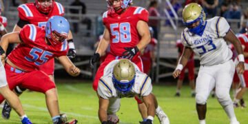 Mustangs romp over Pioneers 44-6