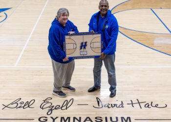 Huntingdon Middle School Gym Floor Named for Coaches Bill Ezell and David Hale