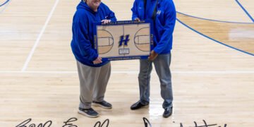 Huntingdon Middle School Gym Floor Named for Coaches Bill Ezell and David Hale