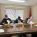 Hollow Rock aldermen sit at the board table during the March 17 meeting.