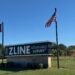 Zline Kitchen sign with Tennessee and American flags at the company's Carroll County location.
