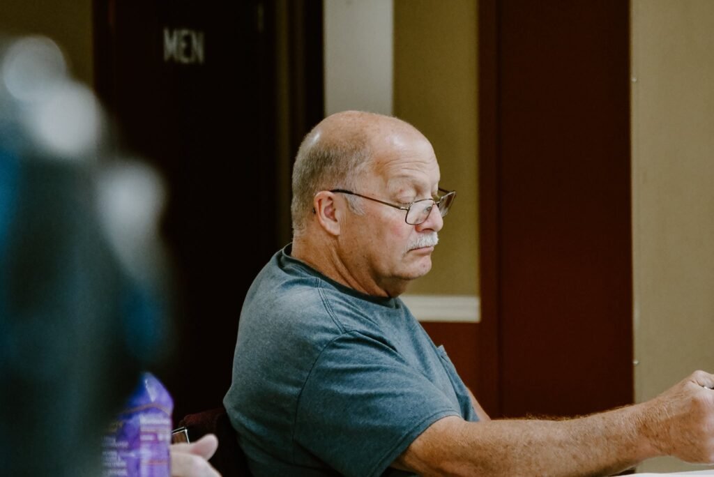 Vice Mayor Ricky Long seated at a table during a special-called board meeting at Atwood City Hall in Atwood, Tennessee.