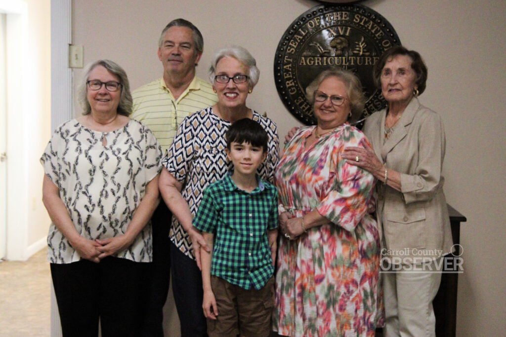 Anita Shaw Utley Hurt Boyd and family members pose for a photo following her presentation to the Huntingdon Historical Society on April 15, 2026.