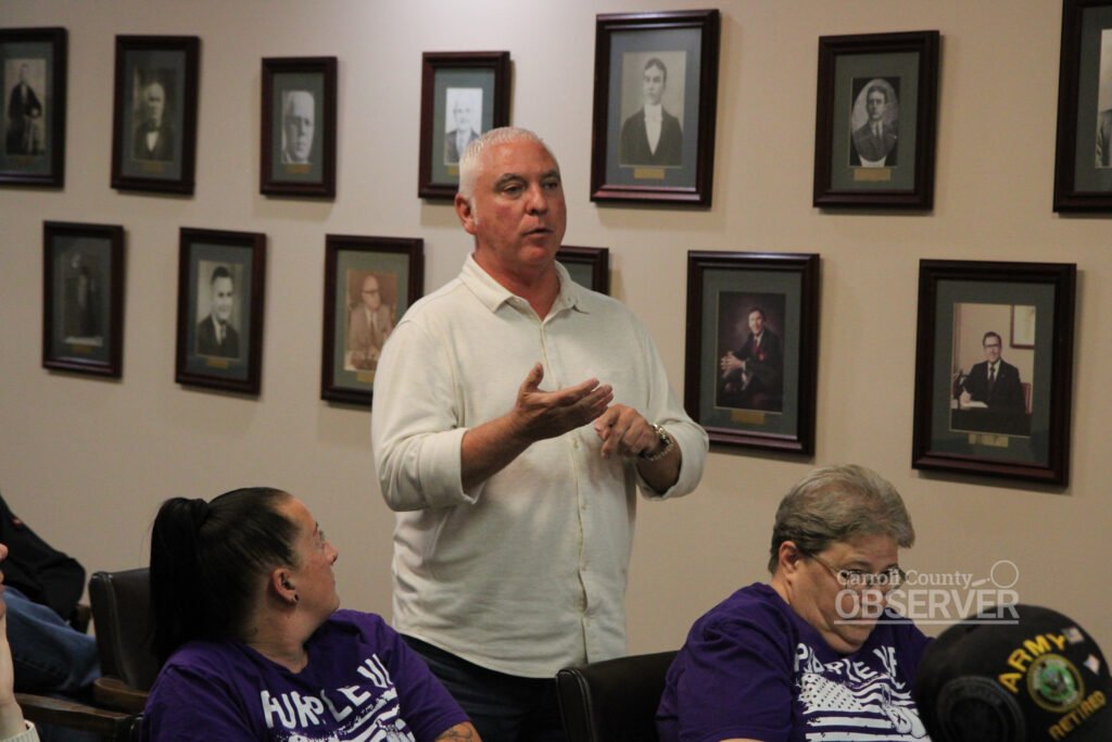 Todd Chamberlain of Republic Services standing and speaking to the council.