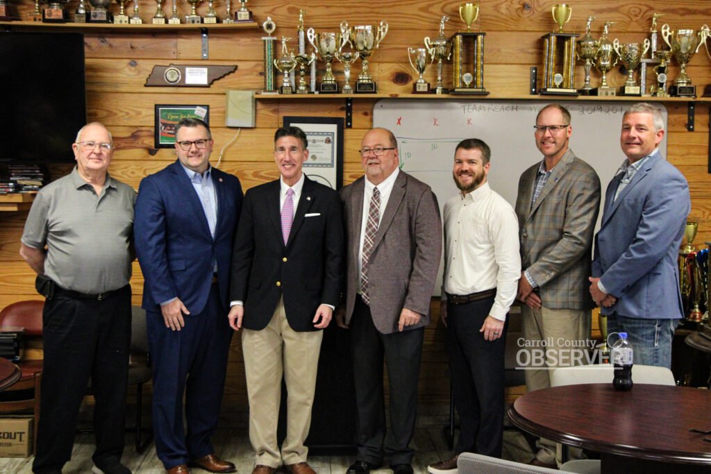 Group photo of Carroll County mayors and elected officials with U.S. Rep. David Kustoff at the Carroll County Shooting Sports Park.