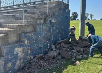 Bleacher Rehab Project Underway at Central’s Football Stadium
