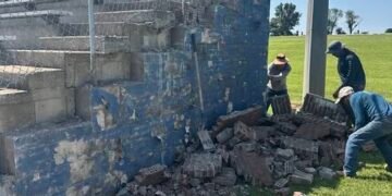 Bleacher Rehab Project Underway at Central’s Football Stadium