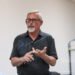 Alderman Don Barger standing and speaking at Trezevant board meeting August 2026 with another board member visible to his left.